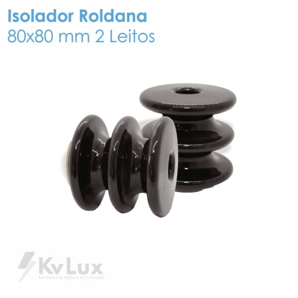 Isolador Roldana 80x80mm 2 Leitos