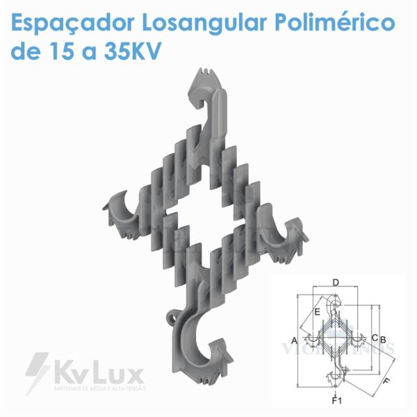 Espaçador Losangular Polimérico de 15 a 35KV
