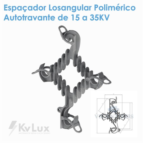 Espaçador Losangular Polimérico Autotravante de 15 a 35KV