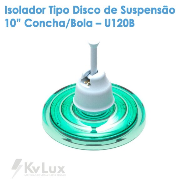 Isolador Disco Suspensão de Vidro 120 KN