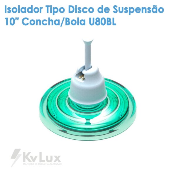 Isolador Disco Suspensão de Vidro 80 KN
