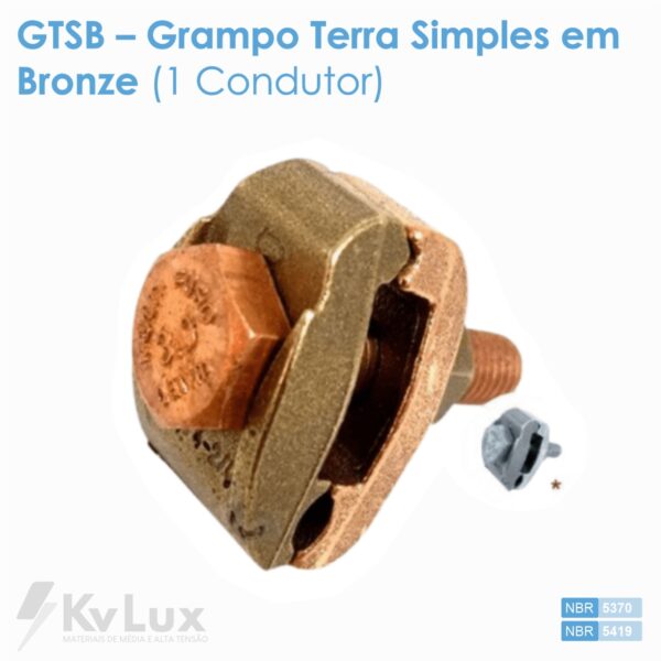 GTSB - Grampo Terra Simples em Bronze (1 Condutor)