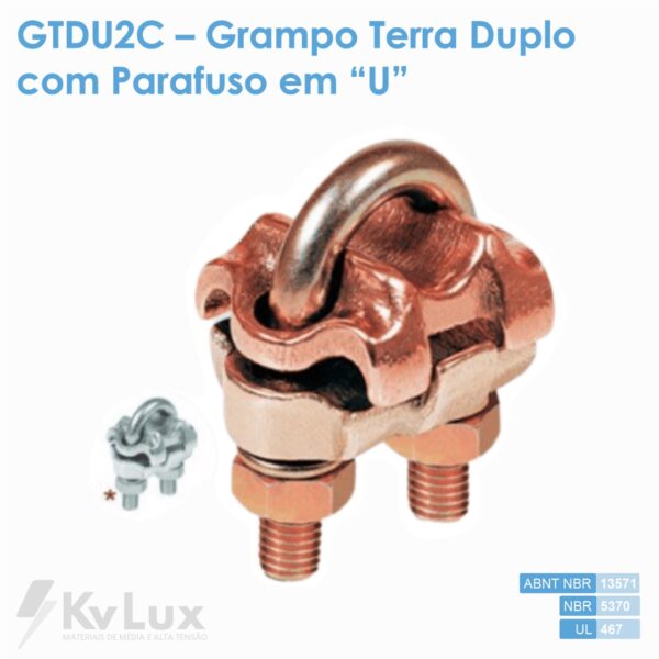 GTDU2C - Grampo Terra Duplo com Parafuso em "U"