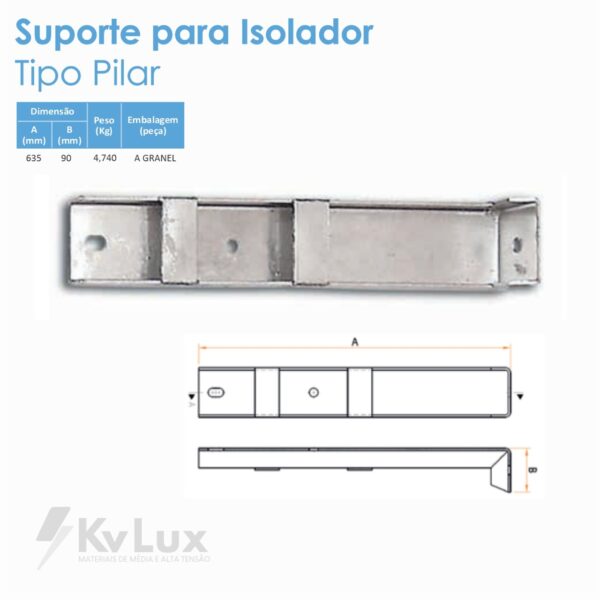 Suporte Vertical para Isolador