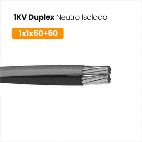 Cabo de Alumínio 1KV Duplex Neutro Isolado 1x1x50+50