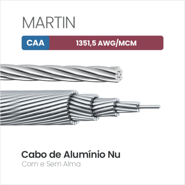 Cabo de Alumínio CAA 1351,5 AWG/MCM MARTIN