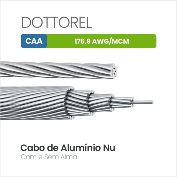 Cabo de Alumínio CAA 176,9 AWG/MCM DOTTOREL