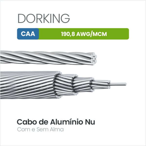 Cabo de Alumínio CAA 190,8 AWG/MCM DORKING