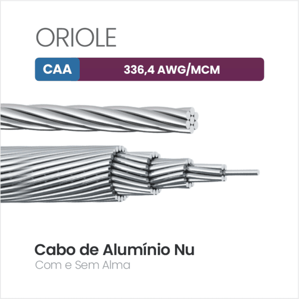 Cabo de Alumínio CAA 336,4 AWG/MCM ORIOLE