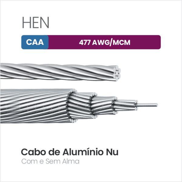 Cabo de Alumínio CAA 477 AWG/MCM HEN