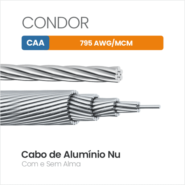 Cabo de Alumínio CAA 795 AWG/MCM CONDOR