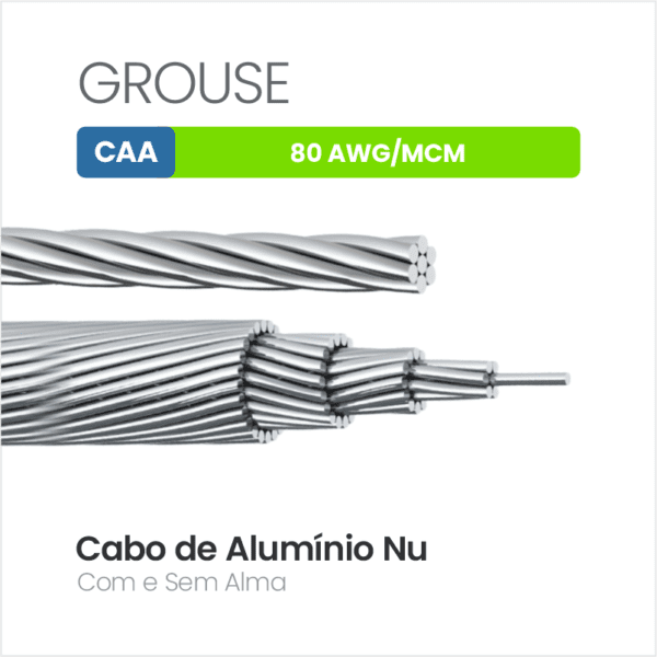 Cabo de Alumínio CAA 80 AWG/MCM GROUSE