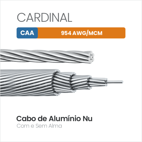 Cabo de Alumínio CAA 954 AWG/MCM CARDINAL