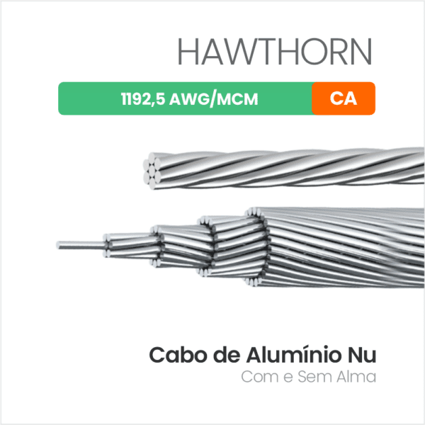 Cabo de Alumínio Nu CA 1192,5 AWG/MCM HAWTHORN