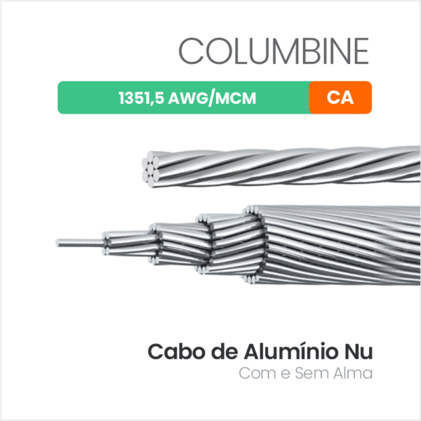 Cabo de Alumínio Nu CA 1351,5 AWG/MCM COLUMBINE