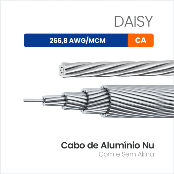 Cabo de Alumínio Nu CA 266,8 AWG/MCM DAISY