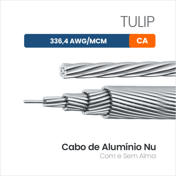 Cabo de Alumínio Nu CA 336,4 AWG/MCM TULIP