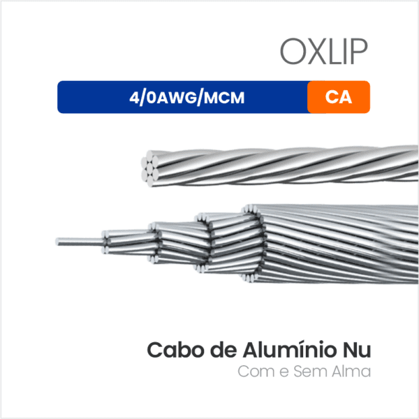 Cabo de Alumínio Nu CA 4/0AWG/MCM OXLIP