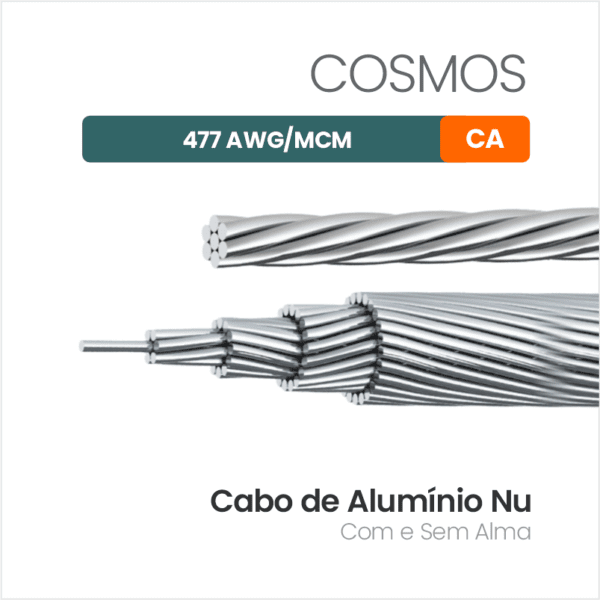 Cabo de Alumínio Nu CA 477 AWG/MCM COSMOS