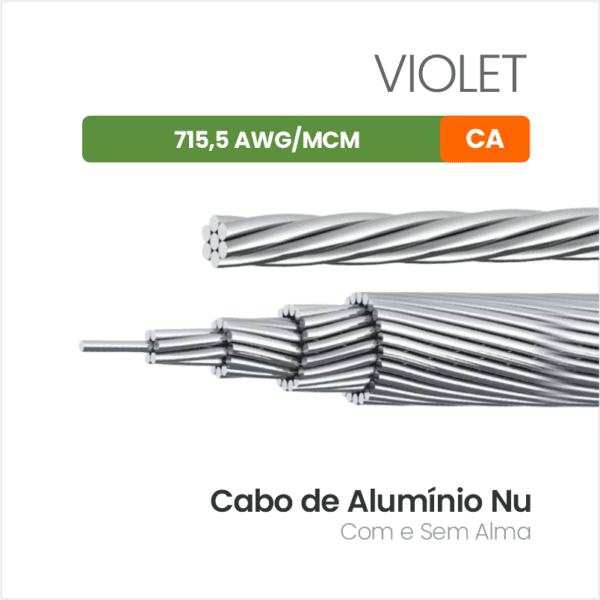 Cabo de Alumínio Nu CA 715,5 AWG/MCM VIOLET