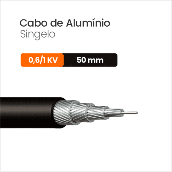 Cabo de Alumínio Singelo 0,6/1 KV 50 mm