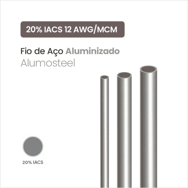 Fio de Aço Aluminizado Alumosteel 20% IACS 12 AWG/MCM