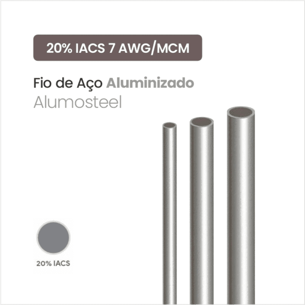Fio de Aço Aluminizado Alumosteel 20% IACS 7 AWG/MCM