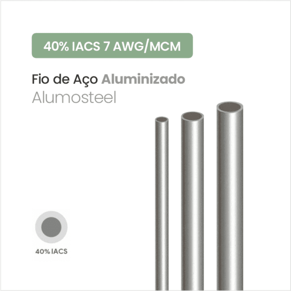 Fio de Aço Aluminizado Alumosteel 40% IACS 7 AWG/MCM