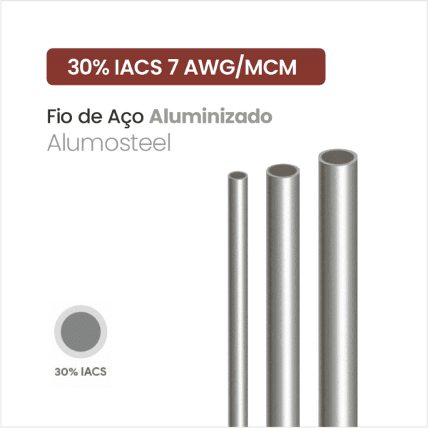 Fio de Aço Aluminizado Alumosteel 30% IACS 7 AWG/MCM