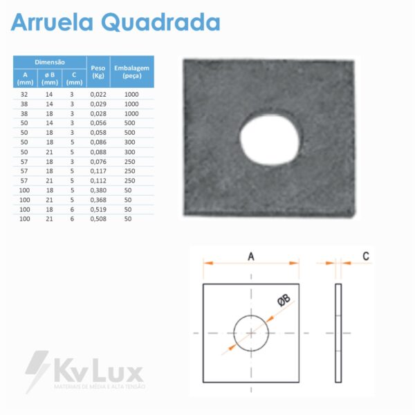 Arruela Quadrada