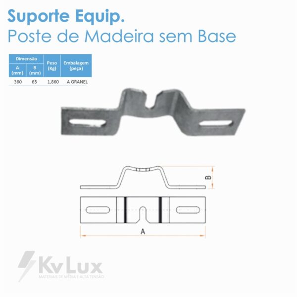 Suporte Equip. Poste de Madeira com Base