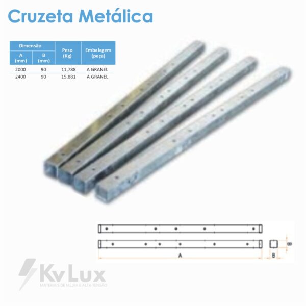 Cruzeta de Aço Metálica Quadrada
